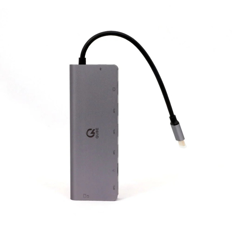 Qube AD 9in1 USB-C Hub N23010 - Gray - محول